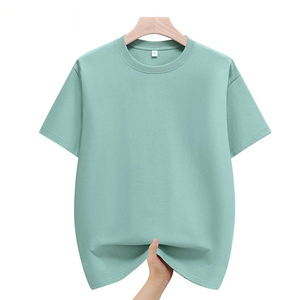 Mezcla de algodón esencial cómoda camiseta informal de manga corta de gran tamaño con cuello redondo para capas y uso al aire libre - Product Image 1