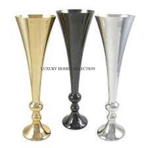 Ensemble De 3 Vases À Fleurs De Décoration De Table En Argent Or Et Noir Poli Haute Vente Merveilleux Conception Table Top Vase À Fleurs De Luxe - Product Image 1