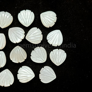 White Moonstone Carved <b>Shell</b> <b>Beads</b> Natural Moonstone <b>Shell</b> Shape Gemstone <b>Shell</b> <b>Beads</b> Hand Carved <b>Beads</b> for Jewelry Making - Product Image 4