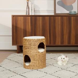Meilleures ventes : Maison verticale pour animaux en osier tressé à la main en jacinthe d'eau, tour pour chat et lit, durable et fait main, fournisseur en gros - Product Image 5