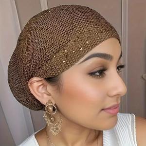 Bonnet en tricot gris élégant pour femme - 100% acrylique, doux, extensible et confortable pour les voyages et le quotidien - Product Image 6