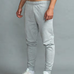 Pantalon de survêtement slim fuselé décontracté pour hommes Joggers gris chiné clair Poches zippées Design ajusté confortable Personnalisation des couleurs OEM - Product Image 2