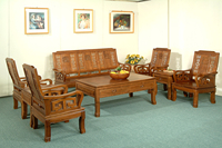 Canapé modulaire 3 places en teck luxueux, durable et écoresponsable, design classique chinois, pour salon
