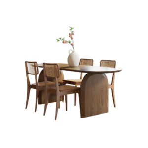 Juego de mesa de comedor de madera de teca con juegos de jardín de buena calidad de 4 plazas y muebles de comedor diseño minimalista para el hogar a la venta - Product Image 3