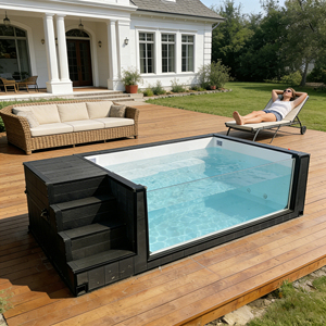 Piscina contenedorizada de 40 pies, piscina elevada con estructura de acero, bañera de hidromasaje, jacuzzi de agua caliente, piscina. - Product Image 2