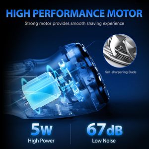 Afeitadora Eléctrica Inalámbrica Recargable para Hombre, Máquina de Afeitar y Recortadora con Fuente de Alimentación USB, IPX7, para Rostro, Viajes y Hogar, con Pantalla - Product Image 6