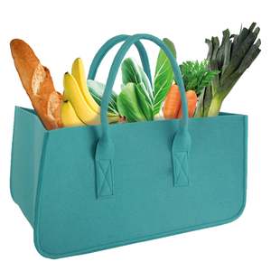 Turquoise Felt Firewood Bag Wood <b>Log</b> <b>Holder</b> Carrying Bag - Product Image 2
