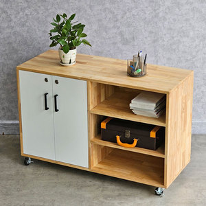 Minimalist Natural Wood Mobile Personal <b>Locker</b> 100x40x65cm-TCN68032 - Product Image 2