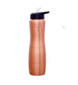 Meilleur fournisseur inde écologique bouteille d'eau en cuivre de haute qualité Sipper Sport double expérience de consommation optimale Échantillon gratuit - Product Image 4