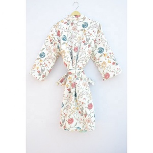 Robe Kimono à imprimé Floral pour femme, vêtement de plage bohème avec ceinture - Product Image 5