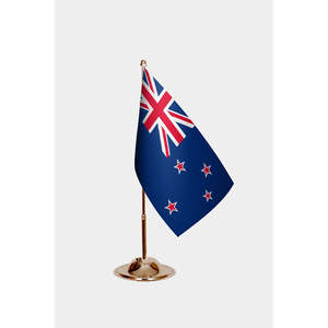 Drapeau de bureau personnalisé Nouvelle-Zélande 3x5 pieds en nylon, plastique, polyester, vinyle, soie avec impression numérique et logo personnalisé pour l'assurance automobile - Product Image 2