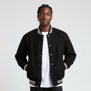 Chaqueta Varsity Extra Grande para Hombre, Cuello Camisero, Tela de Lona Impermeable, 100% Algodón, Personalizable, Estilo Casual de Invierno - Product Image 5