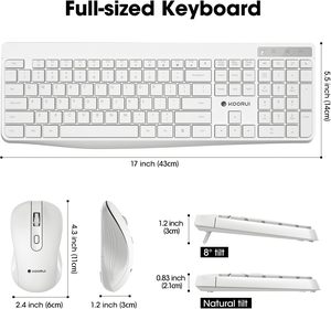 Koorui 2.4G Im Lặng Kích Thước Đầy Đủ Bàn Phím 3Dpi Chuột Combo Không Dây 12 Đa Phương Tiện Và Phím Tắt Máy Tính Để Bàn - Product Image 3