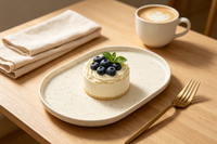 Kleurige gevlekte ovale melamine serveerschaal lichtgewicht onbreekbaar koffie fruit schaal 13,9 inch modern huishoudelijk restaurant voedsel