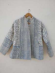 เสื้อแจ็กเก็ตสตรีแขนยาวพิมพ์ลายโบฮีเมียน,เสื้อทำงานแฟชั่น Kantha - Product Image 2