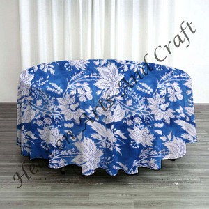Fine Quality Hand Block Printed Floral Cotton Tablecloths round Pattern Best Printing Technique for Wedding Hotel Dining Decor - Product Image 1