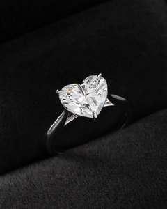 Ready to Ship S925 Sterling Silver VVS 1CT Heart Cut <b>Moissanite</b> <b>Ring</b> Suitable for Women Proposal Engagement Wedding Band - Product Image 5