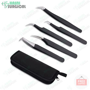 Pince à cils noire professionnelle en acier inoxydable pour cils personnalisé OEM dernière conception usine prix de gros meilleurs produits - Product Image 2