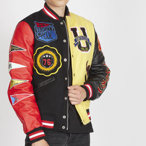 OEM Custom Men's <b>Letterman</b> <b>Jacket</b> with Embroidery Patches Stand Collar College/Baselbball Theme Available at Wholesale - Product Image 6