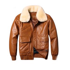 Shearling Model <b>Men</b> High Quality Breathable Faux Leather <b>Fur</b> Raff Material Leather <b>Jacket</b> Unisex - Product Image 6