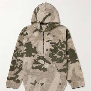 Chaqueta con cremallera de cara completa con estampado de logotipo personalizado, jerséis, sudaderas con capucha de chándal cómodas y transpirables de lana lisa de peso pesado para hombre - Product Image 6