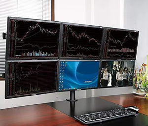 Soporte fijo de brazo de monitor Hexa de alta resistencia con seis brazos totalmente ajustables para una configuración ergonómica de la estación de trabajo y la máxima productividad - Product Image 3