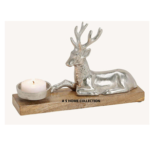 Accueil 2024 Nouveau Design Forme de Seau Plaqué Argent Antler Design 4 Bras Tabletop Wedding Use T Light Candle Holder Centerpieces - Product Image 2