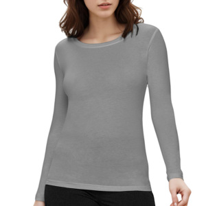 Women's Long-sleeved <b>Scrub</b> <b>Tops</b> Soft Stretch Slim Fit Spandex/Polyester Hospital Use Seamless Fusing Plain Layer - Product Image 1