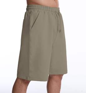 <b>Mens</b> Casual Home <b>Shorts</b> 100% Cotton Anti-Wrinkle Windproof Breathable Fabric <b>Elastic</b> <b>Waist</b> Drawstring Closure Knee Length - Product Image 4