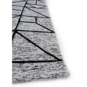 Tapis en laine et viscose tufté à la main TNQ-25 Contour gris noir, grand rectangle géométrique pour chambre à coucher, chambre d'adolescent, couloir, 10 mm, fait main - Product Image 4