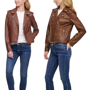 Women's Leather Jacket Streetwear Look Trending Woman Varsity Jacket Women's Faux <b>Motocross</b> Racer Jacket - Product Image 5