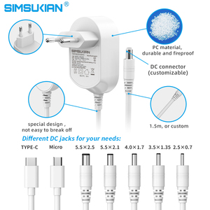 Đối với simsukian AC DC <span class=keywords><strong>6W</strong></span> Max phổ tường cắm Power <span class=keywords><strong>Adapter</strong></span> CE <span class=keywords><strong>GS</strong></span> chứng nhận cho Wi-Fi Loa điện áp đầu ra 24V 5V 9V Made PC - Product Image 3
