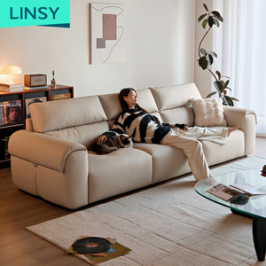 Linsy โซฟาหนัง3ที่นั่ง, BS539-A ทรายสีอบอุ่นสำหรับห้องนั่งเล่น - Product Image 4