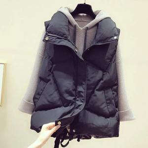 Chaqueta con cuello levantado para mujer de Otoño/Invierno, chaleco de algodón estampado versátil, transpirable, grueso, holgado, hombro, diseño de moda - Product Image 5