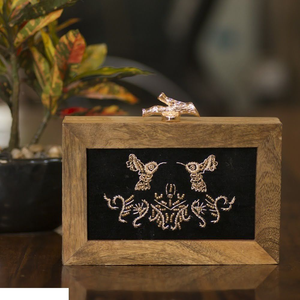 Pochette en bois pour femmes, imitation perle, plaqué or, luxe, papillon, charme solide, pochette complète, ensemble de mariage pour femmes - Product Image 6