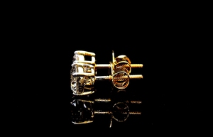 Boucles d'oreilles en or rose 14 carats et or blanc à 4 griffes en diamant de laboratoire certifié par IGI pour les anniversaires et les fêtes des femmes - Product Image 2