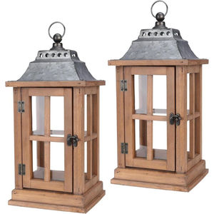 Linternas colgantes decorativas de madera de mango de calidad creativa y tarros Diseño vintage Decoración navideña para el hogar Linternas de velas de madera - Product Image 3