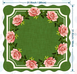 Pembe Gül Çelengi Mahjong Matı 80x80cm 3mm Kauçuk Destekli Taraklı Dikişli Kenar - Product Image 2