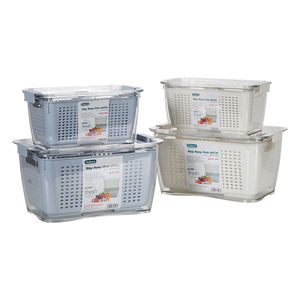 6588+6589 Contenants empilables à double couche pour aliments frais avec insert de drainage et couvercle hermétique pour fruits et légumes - Product Image 4