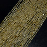 Perles rondes micro-facettées en rutile doré, pierres précieuses en quartz rutilé naturel, vente en gros, approvisionnement en usine en Inde pour la fabrication de bijoux