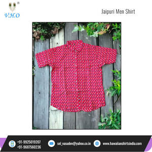 Jaipuri เสื้อเชิ้ตผ้าฝ้ายพิมพ์ลายด้วยมือของผู้ชายเสื้ออินเดียขนาดพิเศษ - Product Image 4