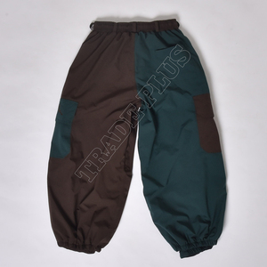 Customizable Two-Tone Forest <b>Green</b> and Brown Waterproof <b>Cargo</b> Snow <b>Pants</b> with Zipper Pockets and Elastic Cuffs for Outdoor Wear - Product Image 2