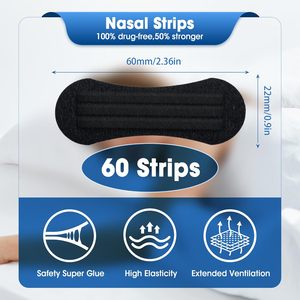 Bandes nasales YOJO pour le ronflement, bandes nasales respiratoires supplémentaires, réduisent le ronflement, aides pour les hommes et les femmes, résistantes à l'huile et à la transpiration - Product Image 2