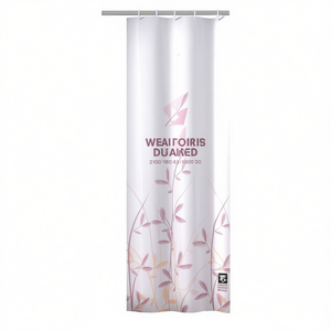 FLORA Pink and Yellow TTE 1320 1830 Gedy Fabric Shower <b>Curtain</b> (180x200cm) - Product Image 2