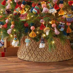 Jupe d'arbre de Noël en jonc de mer chaude et confortable Ferme Collier d'arbre de Noël Installation facile Décorations de vacances de ferme rustique - Product Image 4