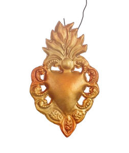 Gold & Silver <b>Heart</b> Shape Hanging Ornament Handcrafted Metal & Iron Festival Party Decoration <b>for</b> Christmas - Product Image 3