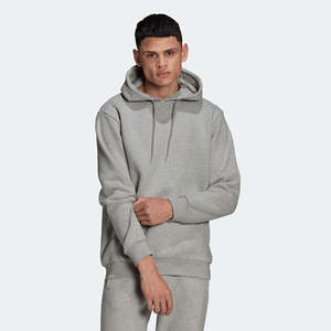 Sweat à capuche en polaire pour hommes, coupe régulière, 80% coton, 20% polyester, gris chiné moyen, hiver, manches longues - Product Image 3
