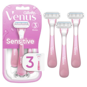 Gillette <span class=keywords><strong>Venus</strong></span> оптом, сверхгладкие чувствительные одноразовые бритвы для женщин с чувствительной кожей, 3 шт. розовых