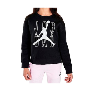 Magliette e t-shirt sportive da ragazza Nike Jumpman Shine Crew Colore: Nero/Bianco/Argento metallizzato 100% autentico - Product Image 1