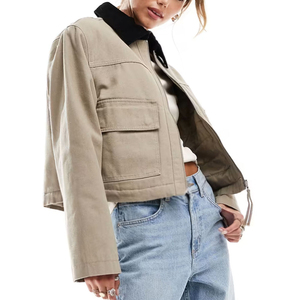 Vestes longues cardigan sportives d'automne et d'hiver col montant fermeture à glissière Couple vestes polaires - Product Image 5